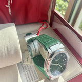 Buy Shop Salvatore Ferragamo F-80 Classic Green Dial Green Leather Strap Watch for Men - SFDT00519 USA Online