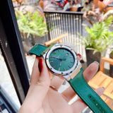 Buy Shop Salvatore Ferragamo F-80 Classic Green Dial Green Leather Strap Watch for Men - SFDT00519 USA Online