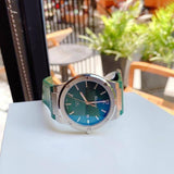 Buy Shop Salvatore Ferragamo F-80 Classic Green Dial Green Leather Strap Watch for Men - SFDT00519 USA Online