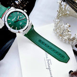 Buy Shop Salvatore Ferragamo F-80 Classic Green Dial Green Leather Strap Watch for Men - SFDT00519 USA Online