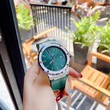 Buy Shop Salvatore Ferragamo F-80 Classic Green Dial Green Leather Strap Watch for Men - SFDT00519 USA Online