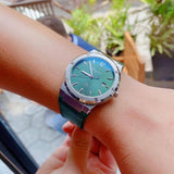Buy Shop Salvatore Ferragamo F-80 Classic Green Dial Green Leather Strap Watch for Men - SFDT00519 USA Online