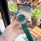 Buy Shop Salvatore Ferragamo F-80 Classic Green Dial Green Leather Strap Watch for Men - SFDT00519 USA Online