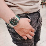 Buy Shop Salvatore Ferragamo F-80 Classic Green Dial Green Leather Strap Watch for Men - SFDT00519 USA Online