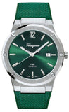 Buy Shop Salvatore Ferragamo F-80 Classic Green Dial Green Leather Strap Watch for Men - SFDT00519 USA Online