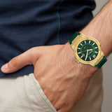 Buy Shop Salvatore Ferragamo F-80 Classic Green Dial Green Rubber Strap Watch for Men - SFHY02022 USA Online