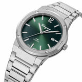 Buy Shop Salvatore Ferragamo F-80 Classic Green Dial Silver Steel Strap Watch for Men - SFDT02123 USA Online