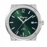 Buy Shop Salvatore Ferragamo F-80 Classic Green Dial Silver Steel Strap Watch for Men - SFDT02123 USA Online
