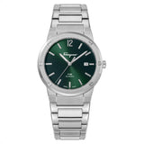 Buy Shop Salvatore Ferragamo F-80 Classic Green Dial Silver Steel Strap Watch for Men - SFDT02123 USA Online