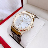 Buy Shop Salvatore Ferragamo F-80 Classic Silver Dial Brown Leather Strap Watch for Men - SFDT00419 USA Online