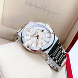 Buy Shop Salvatore Ferragamo F-80 Classic Silver Dial Silver Steel Strap Watch for Men - SFHY02922 USA Online