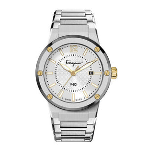 Buy Shop Salvatore Ferragamo F-80 Classic Silver Dial Silver Steel Strap Watch for Men - SFHY02922 USA Online