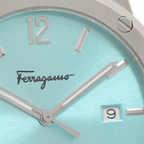 Buy Shop Salvatore Ferragamo F-80 Classic Tiffany Blue Dial Silver Steel Strap Watch for Men - SFDT02323 USA Online