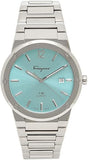 Buy Shop Salvatore Ferragamo F-80 Classic Tiffany Blue Dial Silver Steel Strap Watch for Men - SFDT02323 USA Online