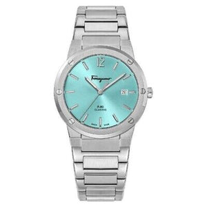Buy Shop Salvatore Ferragamo F-80 Classic Tiffany Blue Dial Silver Steel Strap Watch for Men - SFDT02323 USA Online