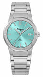 Buy Shop Salvatore Ferragamo F-80 Classic Tiffany Blue Dial Silver Steel Strap Watch for Men - SFDT02323 USA Online