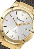 Buy Shop Salvatore Ferragamo F-80 Classic White Dial Brown Leather Strap Watch for Men - SFDT00819 USA Online