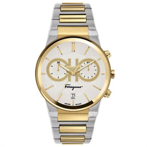 Buy Shop Salvatore Ferragamo F-80 Classic White Dial Two Tone Steel Strap Watch for Men - SFME00821 USA Online