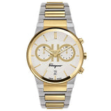 Buy Shop Salvatore Ferragamo F-80 Classic White Dial Two Tone Steel Strap Watch for Men - SFME00821 USA Online