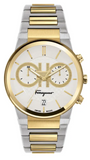 Buy Shop Salvatore Ferragamo F-80 Classic White Dial Two Tone Steel Strap Watch for Men - SFME00821 USA Online