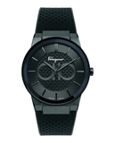 Buy Shop Salvatore Ferragamo Sapphire Black Dial Black Rubber Strap Watch for Men - SFHP00320 USA Online