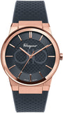 Buy Shop Salvatore Ferragamo Sapphire Black Dial Black Silicone Strap Watch for Men - SFHP00420 USA Online