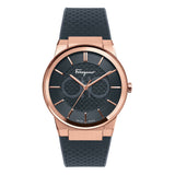 Buy Shop Salvatore Ferragamo Sapphire Black Dial Black Silicone Strap Watch for Men - SFHP00420 USA Online