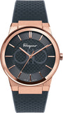 Buy Shop Salvatore Ferragamo Sapphire Black Dial Black Silicone Strap Watch for Men - SFHP00420 USA Online