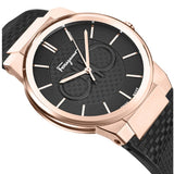 Buy Shop Salvatore Ferragamo Sapphire Bracelet Black Dial Black Silicone Strap Watch For Men - SFHP01324 USA Online