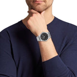 Buy Shop Salvatore Ferragamo Sapphire Bracelet Black Dial Silver Steel Strap Watch For Men - SFHP01124 USA Online