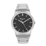 Buy Shop Salvatore Ferragamo Sapphire Bracelet Black Dial Silver Steel Strap Watch For Men - SFHP01124 USA Online