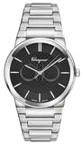 Buy Shop Salvatore Ferragamo Sapphire Bracelet Black Dial Silver Steel Strap Watch For Men - SFHP01124 USA Online