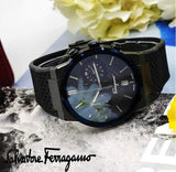 Buy Shop Salvatore Ferragamo Sapphire Chrono Black Dial Black Rubber Strap Watch for Men - SFME00621 USA Online