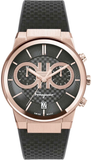 Buy Shop Salvatore Ferragamo Sapphire Chrono Black Dial Black Rubber Strap Watch for Men - SFME00721 USA Online