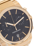 Buy Shop Salvatore Ferragamo Sapphire Chrono Black Dial Gold Steel Strap Watch for Men - SFME01323 USA Online