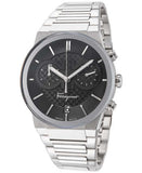 Buy Shop Salvatore Ferragamo Sapphire Chrono Black Dial Silver Steel Strap Watch for Men - SFME00321 USA Online