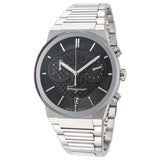 Buy Shop Salvatore Ferragamo Sapphire Chrono Black Dial Silver Steel Strap Watch for Men - SFME00321 USA Online