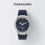 Buy Shop Salvatore Ferragamo Sapphire Chrono Blue Dial Blue Rubber Strap Watch for Men - SFME00923 USA Online