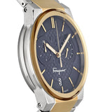 Buy Shop Salvatore Ferragamo Sapphire Chrono Blue Dial Two Tone Steel Strap Watch for Men - SFME00521 USA Online