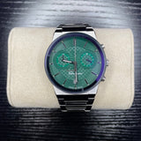 Buy Shop Salvatore Ferragamo Sapphire Chrono Green Dial Silver Steel Strap Watch for Men - SFME00421 USA Online