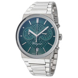 Buy Shop Salvatore Ferragamo Sapphire Chrono Green Dial Silver Steel Strap Watch for Men - SFME00421 USA Online