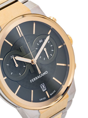 Buy Shop Salvatore Ferragamo Sapphire Chrono Green Dial Two Tone Steel Strap Watch for Men - SFME01223 USA Online