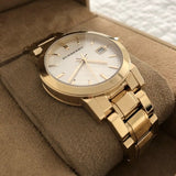 Buy Shop Burberry The City White Dial Gold Steel Strap Watch for Women - BU9103 USA Online