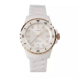 Buy Shop Fossil FB-01 Analog White Dial White Ceramic Strap Watch for Women - CE1107 USA Online