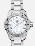 Buy Shop Tag Heuer Aquaracer Professional 200 Quartz Diamond Mother of Pearl Dial Silver Steel Strap Watch for Women - WBP1416.BA0622 USA Online