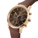 Buy Shop Daniel Wellington Iconic Chronograph St Mawes Brown Dial Brown Leather Strap Watch For Men - DW00100640 USA Online
