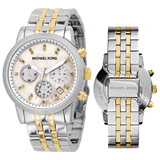 Buy Shop Michael Kors Ritz Chronograph White Dial Two Tone Steel Strap Watch for Women - MK5057 USA Online