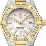 Tag Heuer Aquaracer Diamonds Mother of Pearl Dial Two Tone Steel Strap Watch for Women - WBD1421.BB0321