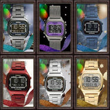 Buy Shop Fossil Retro Digital Gold Dial Gold Steel Strap Watch for Men - FS5843 USA Online