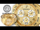 Buy Shop Versace Dylos Chronograph Gold Dial Gold Steel Strap Watch for Men - VQC040015 USA Online